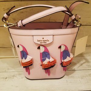 Kate Spade Flock Party Parrot Pippa Satchel Bucket